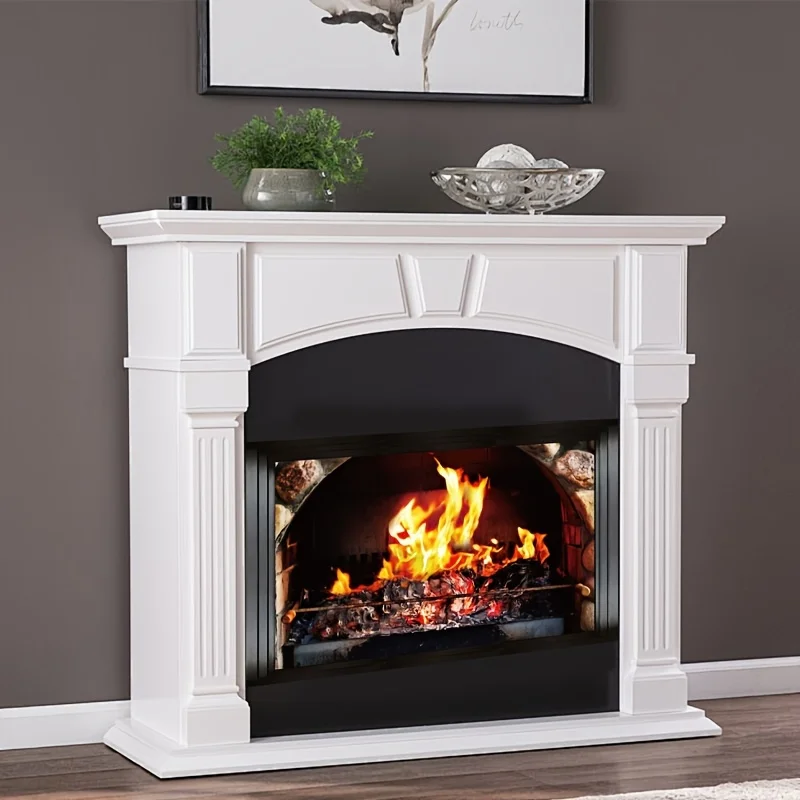 Fireplace Pattern Sticker for Bedroom and Living Room Wall Decoration, Removable Self-Adhesive PVC Wall Decal