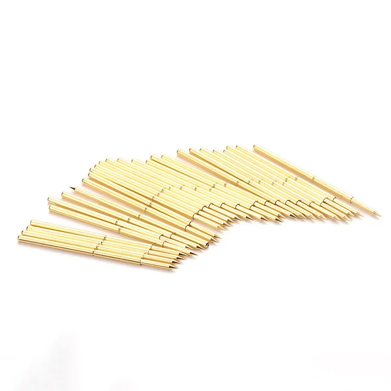 100PCS/Pack Gold Plated PA100-B1 Pointed Spring Test Pin Outer Diameter 1.36mm Length 33.35mm For Testing