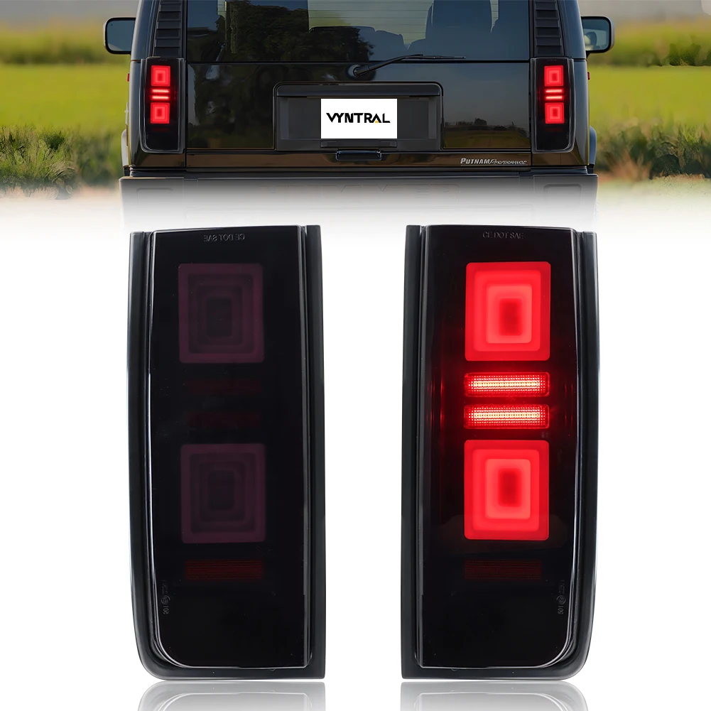 2Pcs For 2003-2009 Hummer H2 SUV (not fit SUT) Rear Bumper Backup Reverse Light Tail Light Brake Light Turn Signal Light W/LED