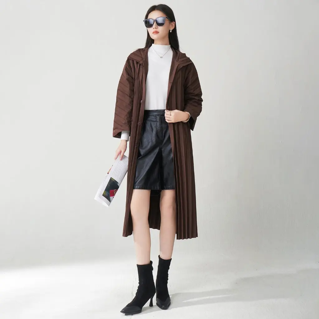 

Sanza Women's Windbreaker Jacket Spring Autumn New Style Open Cardigan Commute High Quality British Style Midi Coat
