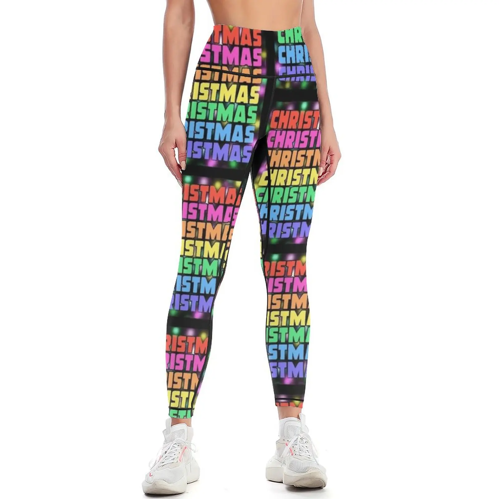 

Rainbow Christmas Word Art Leggings Women sports Women's trousers joggers for jogging pants Womens Leggings