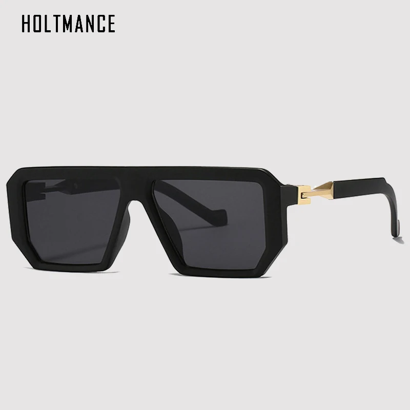 

HOLTMANCE 2022 New Fashion Square Sunglasses Simple Metla Glass Legs Female Male Vintage Party Driving Sun Glasses Eyewear UV400