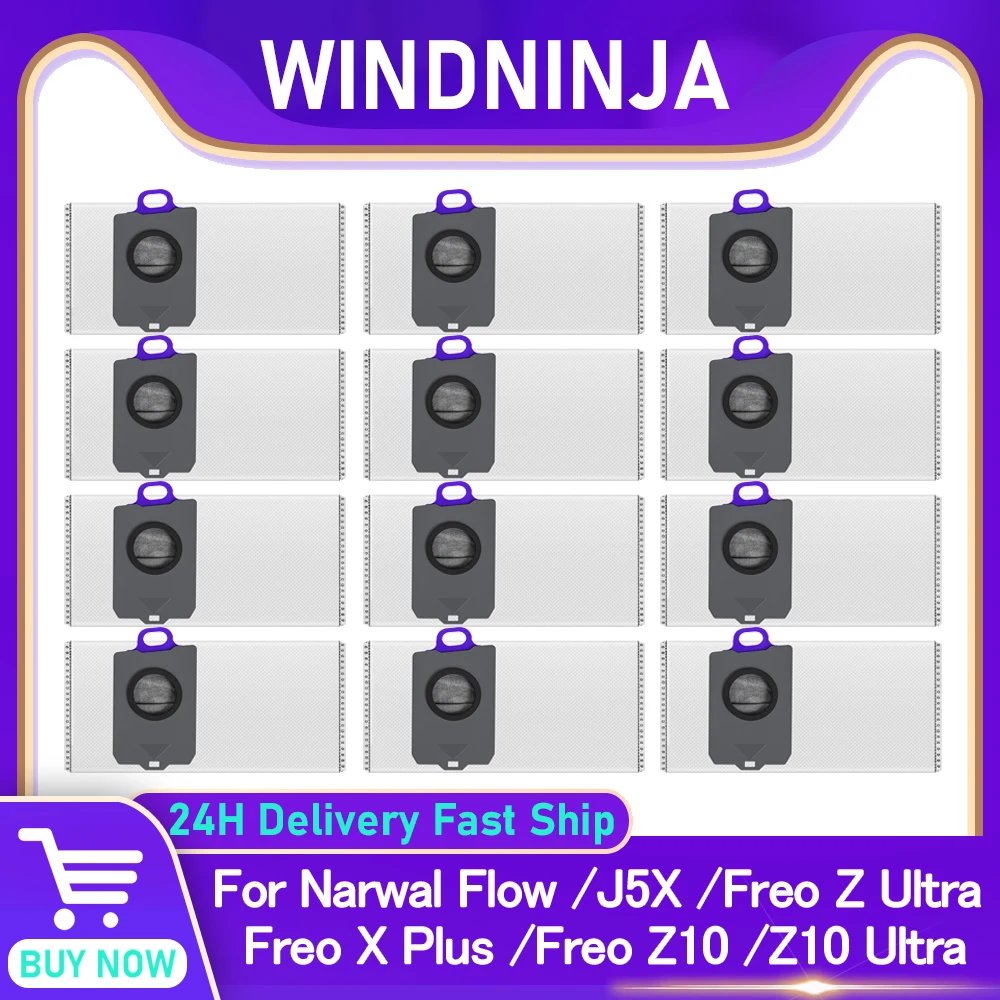 

Мешки для сбора пыли для роботов-пылесосов Narwal Flow J5X, Freo Z Ultra, Freo X Plus, Freo Z10, Z10 Ultra, с большой вместимостью, сменные запчасти