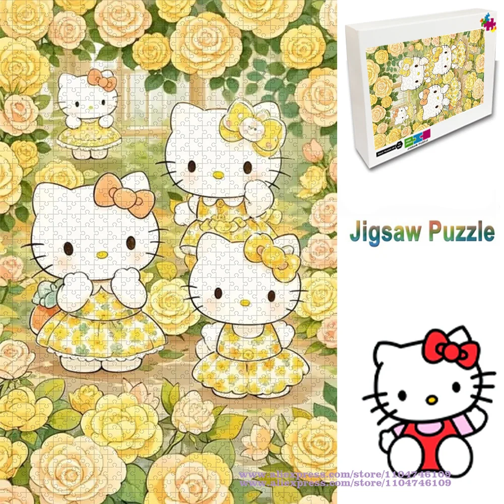 

Miniso Sanrio Hello Kitty Puzzle Jigsaw Cartoon Anime 108/200/300/500/1000/1500Pcs Intelligence Puzzles Birthday Gift