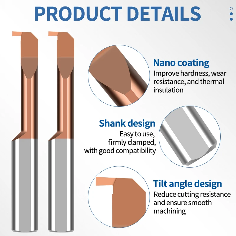 Small Bore Boring Knife Mini MGR3 MGR5 MGR6 Stainless Steel Aluminum Machining Centers
