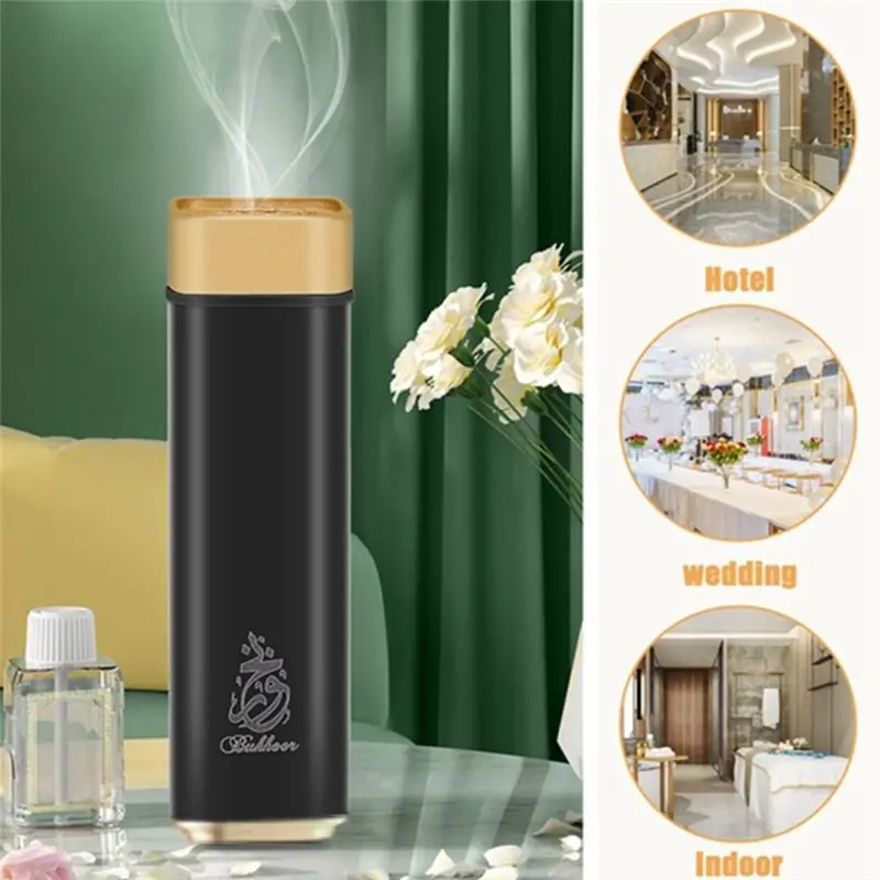 AT21-2 PC USB Incense Burner Portable Arabic Bukhoor Aroma Burner Mini Electric Aromatherapy Diffuser Black Muslim Home Decorati