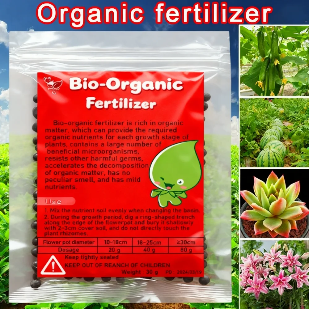 30g Organic Fertilizer for Garden Bonsai Green General Purpose Safe and Pollution Free Use Flower Plant Food
