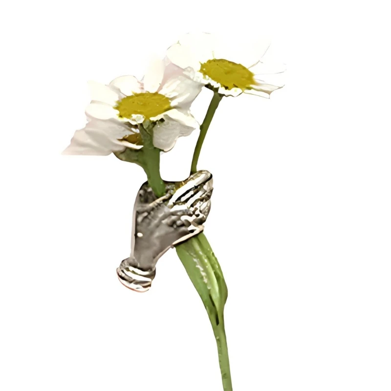 F2TD Fashionable Handheld Blooms Pin In Elegant Alloy Finish Handheld Flower Brooch Suitable For Various Occasions And Styles