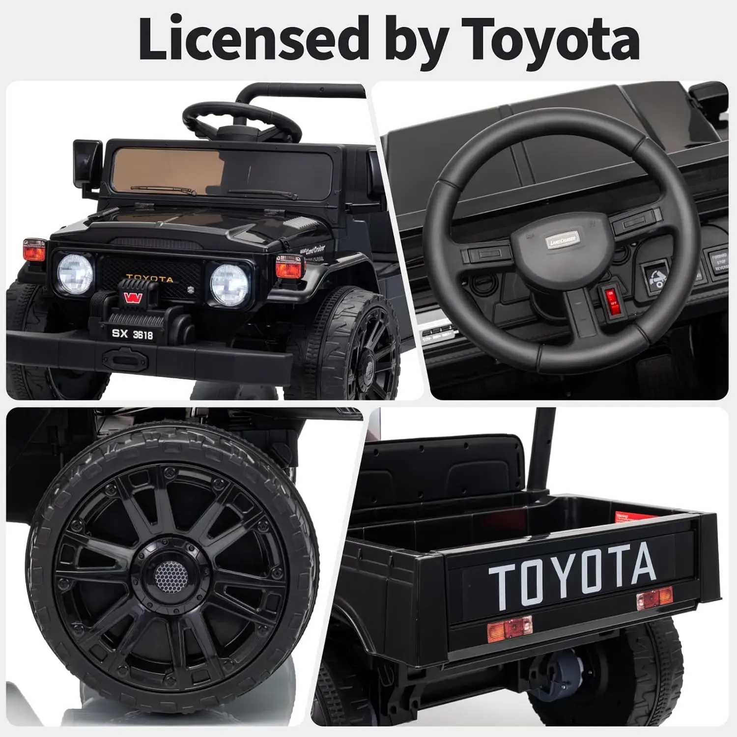 Jouet d'équitation 12V pour enfants, camionnette pour tout-petits, voiture électrique avec télécommande Parent, ceinture de sécurité, freinage, Suspension