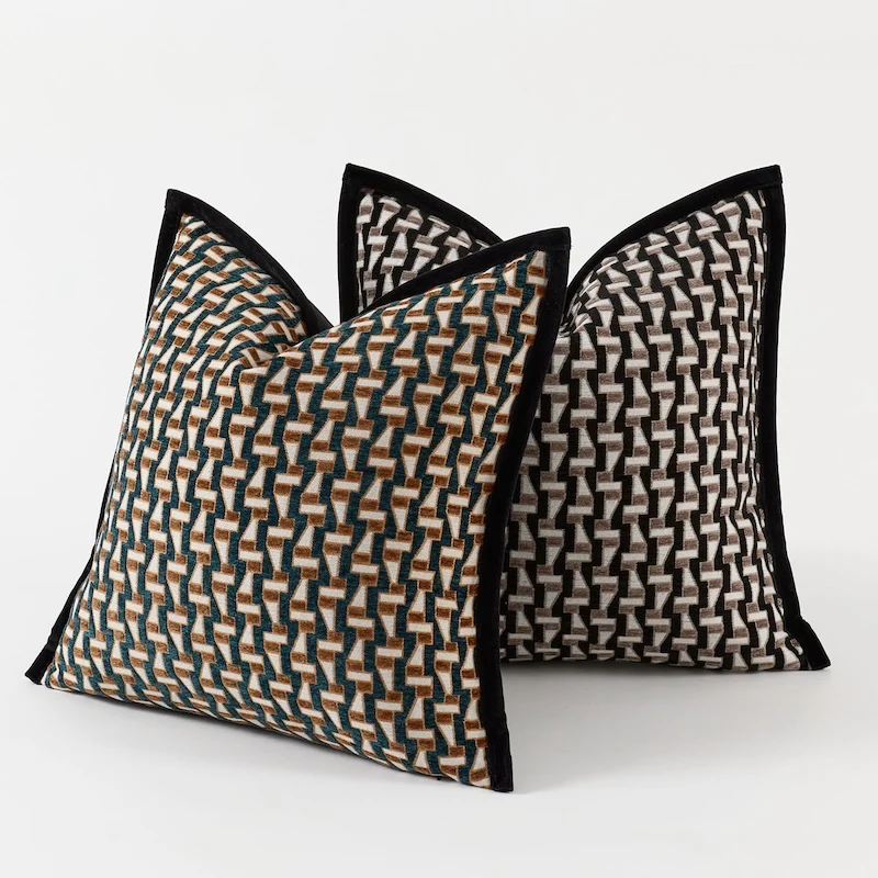 Simple Geometric Pillows Luxury Blue Orange Cushion Case Modern Decorative Pillow Cover For Sofa Chair Home Decorations