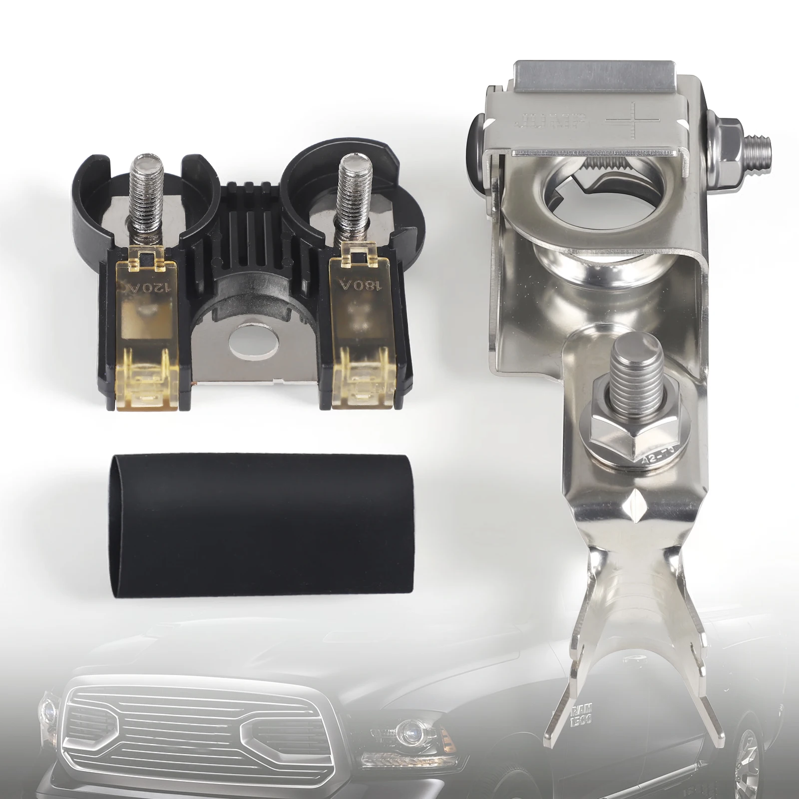 

For Dodge Ram 1500 2500 3500 2013-2019 Battery Circuit Fuse Kit 180Amp 120Amp BFT with Nuts 68164797AA 68250245AA 956-356