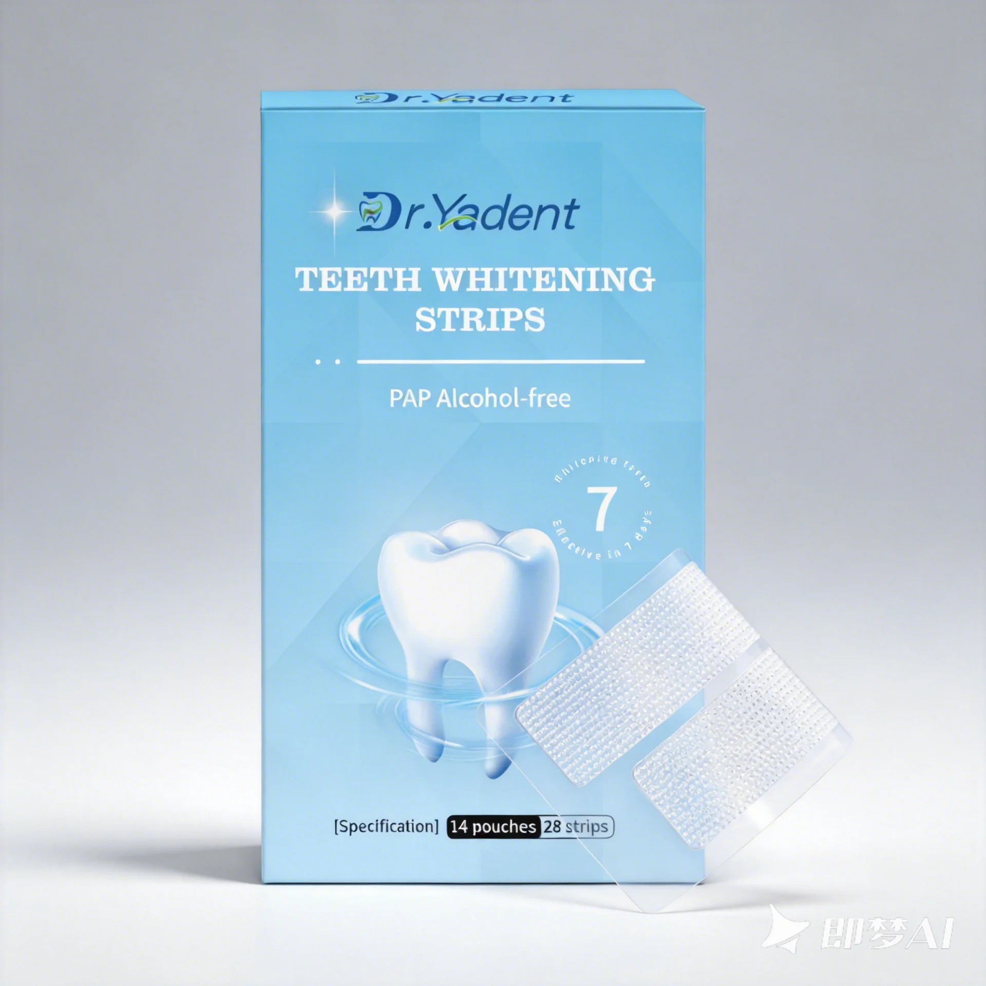 Dr.Yadent PAP Teeth Whitening Strips Peroxide Free No Sensitivity Fast Results Enamel Safe for Whiter 28 Strips 14 Count Pack