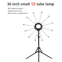 Photography Ring Light 36 Inch Twelve Tube Lamp With Tripod Mobile Phone Support White Light Warm Light Folded Support