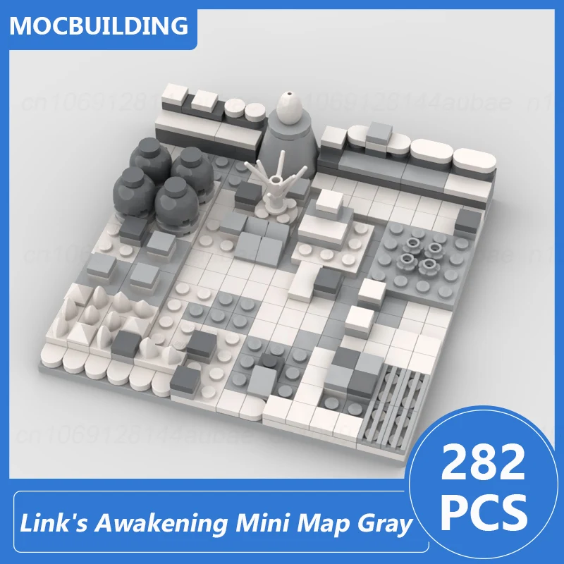 

Link's Awakening & Koholint Island Mini Map Gray Moc Building Blocks Diy Assemble Bricks Architecture Display Xmas Toys Gifts