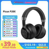 Picun P28X Wireless Headphones Bluetooth 5.3 Noise Reduction Headset Dual Drive Units Bass Over-Ear Headphones Classic Headset