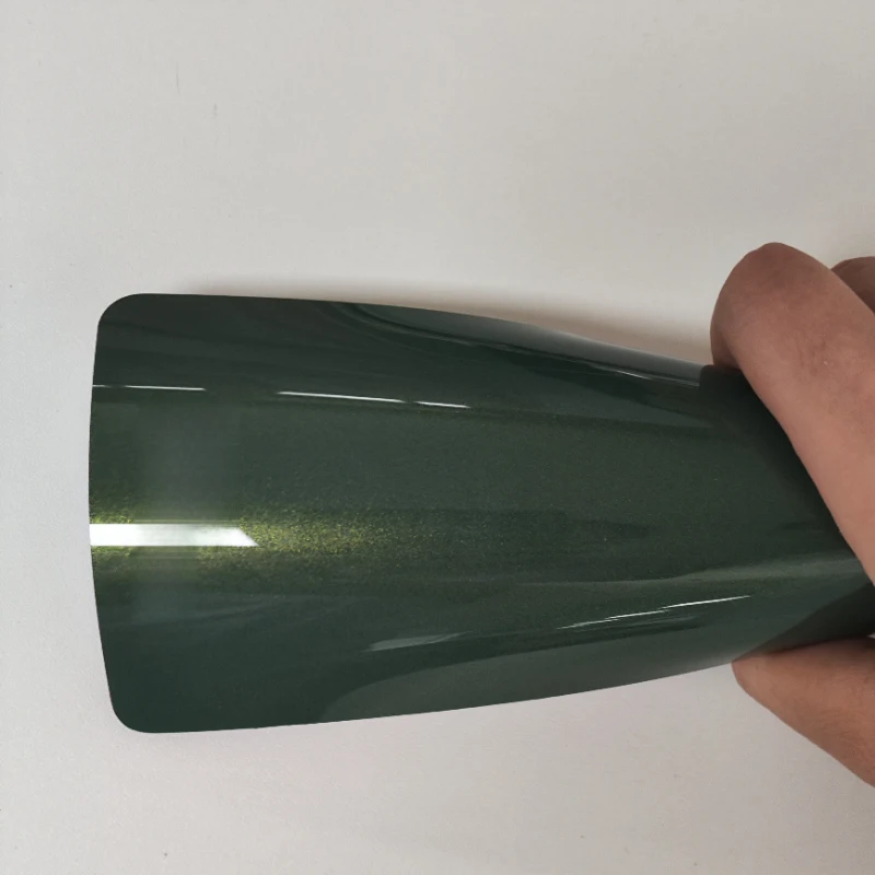 Vinilo Decorativo para Exteriores de Automóviles de Alta Calidad, Color Verde Parduzco Cambiante, Resistente a los Rayos UV