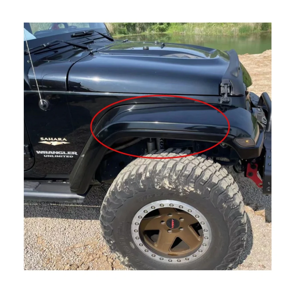 

ABS Front Wheel Eyebrow 2pcs Black Fender Flare With Led Light JL Design For Jeep For Wrangler JK 2007-2017 J374-2