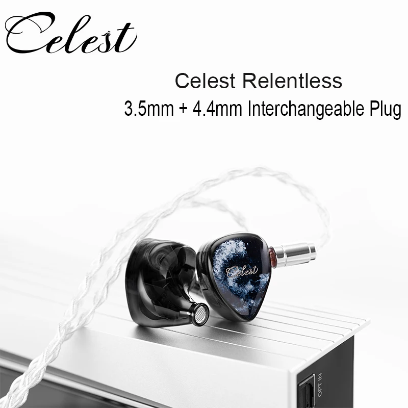 Kinera Celest Relentless 1DD+6BA In-Ear HiFi Headphone Hybrid Monitor Wired Headphone 3.5mm+4.4mm Interchangeable Plugs