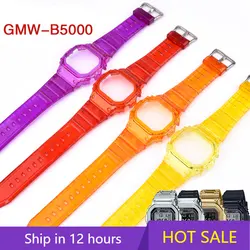 Color Clear Strap + Case For Casio G-Shock GMW-B5000 Resin Strap Retrofit Watch Accessories Including Mounting Tool