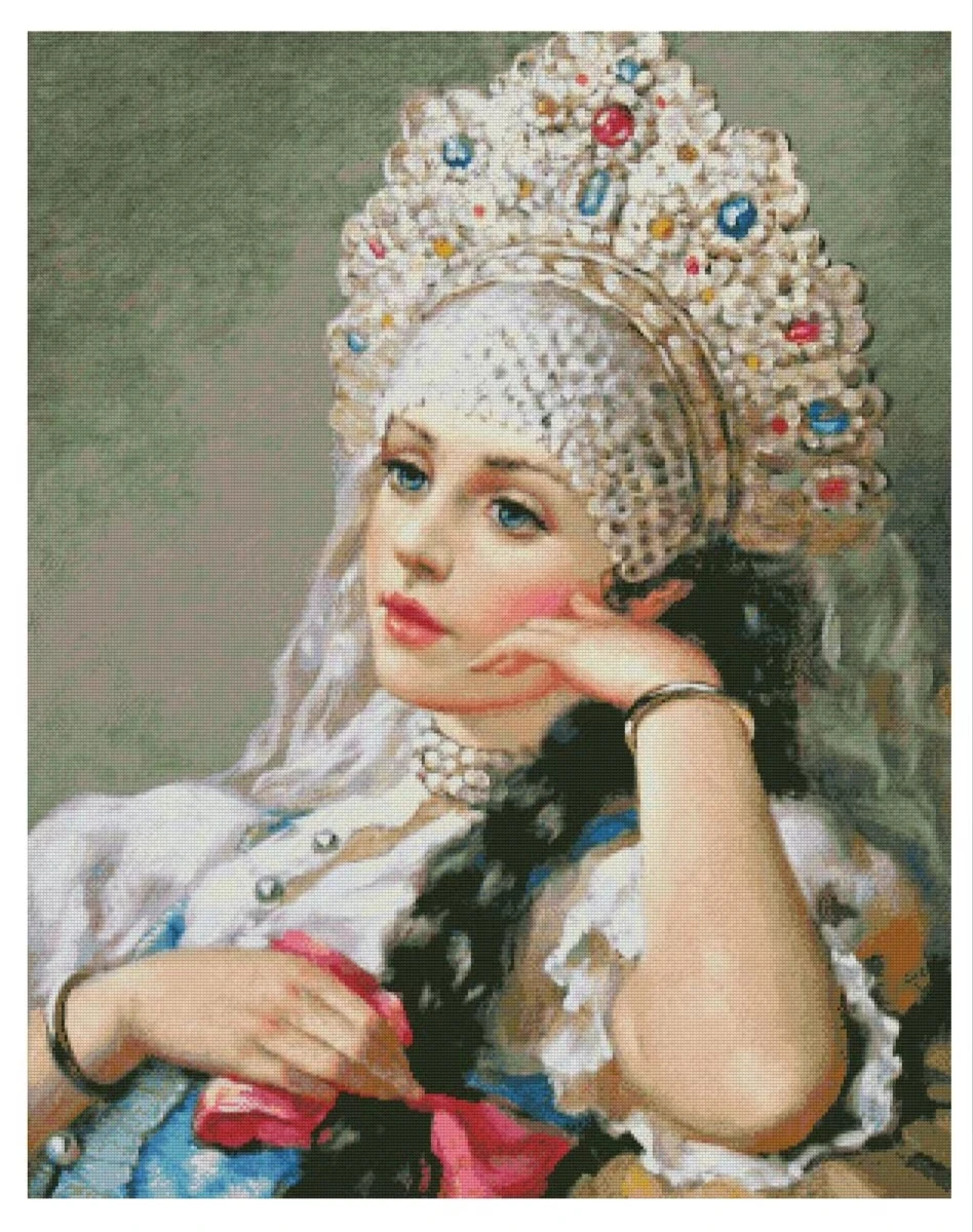 Russian Beauty 18CT 16CT 14CT Unprinted Top Quality Cross Stitch Kits Embroidery Art DIY Handmade Needlework Home Decor