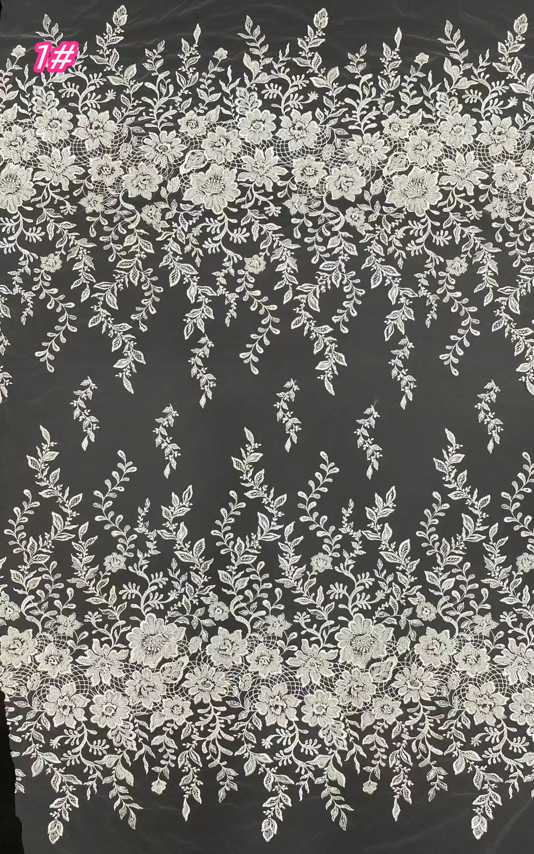 

High-end new tulle white lace embroidery fabric, high quality tulle lace bridal wedding fabric series sewing fabrics