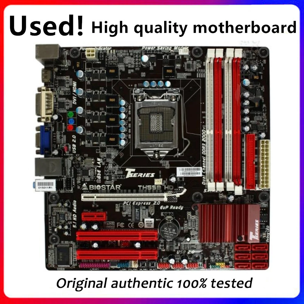 

For Biostar TH55B HD Motherboard LGA 1156 DDR3 16GB For Intel H55 SATA II Original Desktop Used Mainboard