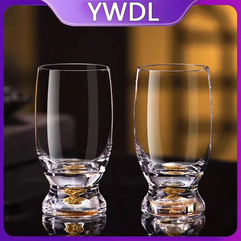 100ml Crystal Liquor Glasses Set Of 2/4/6pcs Whisky Vodka Shot Glass Wine Glasses Golden Glass Spirits Sake Soju Brandy TeaCup