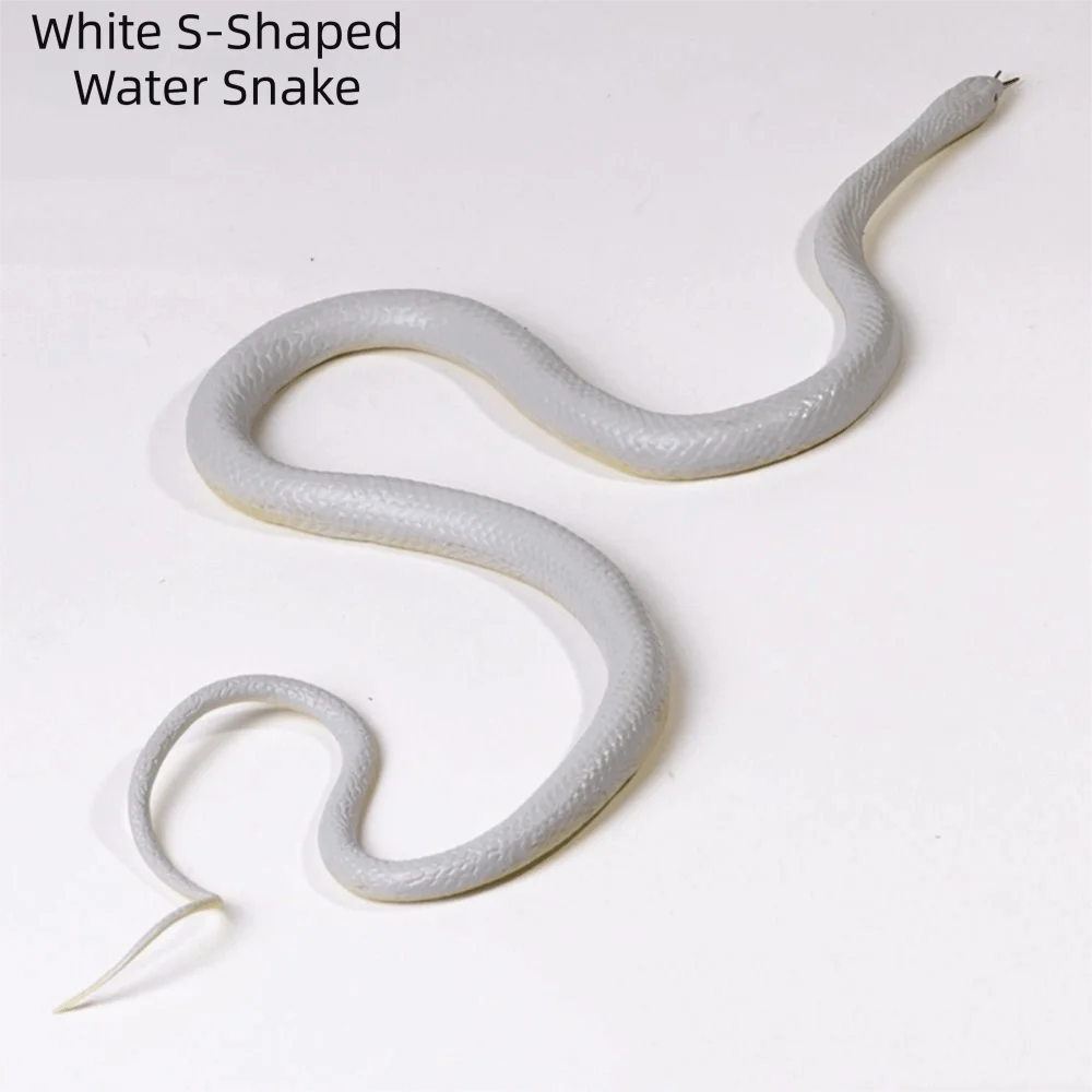 Realistic Simulation Snake S-Shaped Soft Prank Snake Lifelike Model with String Clip Fake Snake Garden Decoration