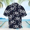 3D Print Bike Pattern Casual Hawaiian Shirts for Men