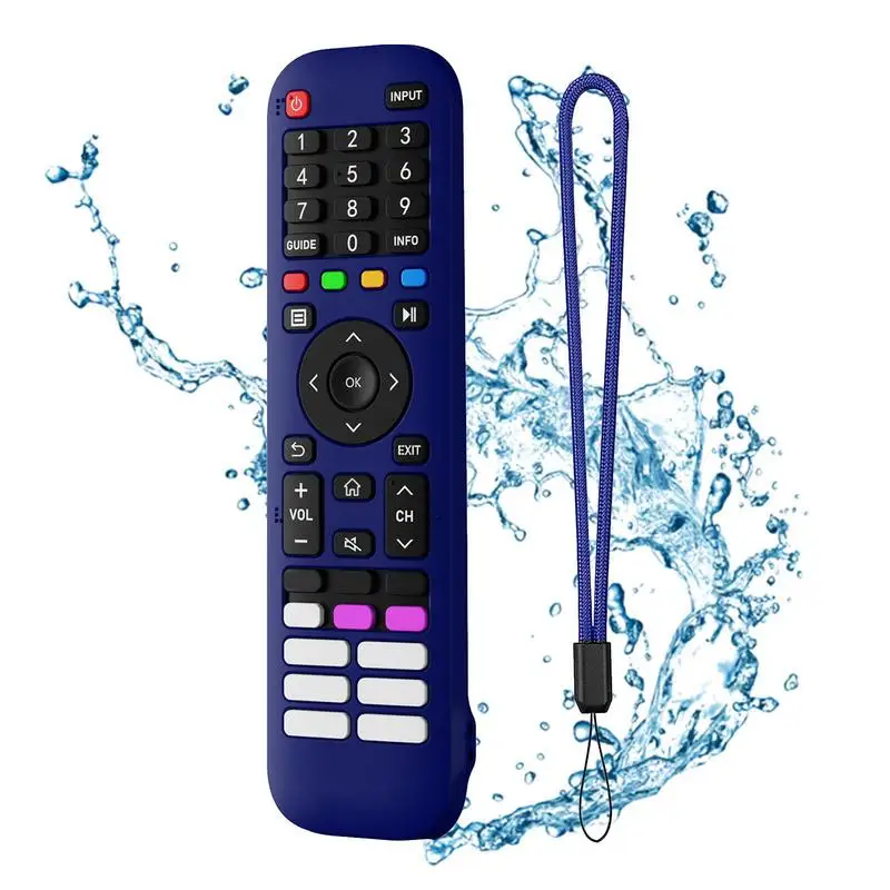 Silicone Protective Cover Shockproof Soft Silicone Remote Cover Thickened Controller Replacement Cover With Lanyard TV Remote