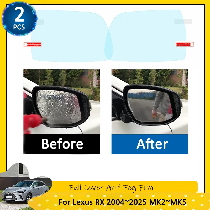 

For Lexus RX 2004~2025 RX300 RX330 RX350 RX270 RX200t RX450h 350 Full Cover Anti Fog Rainproof Film Rearview Mirror Accessories