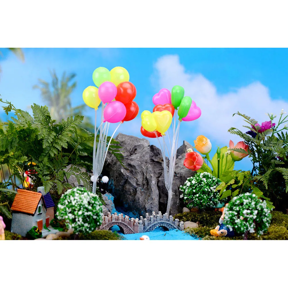 

Balloons Cluster Picks Miniature Landscape Decoration Garden Bonsai Cake Decor Microlandschaft Ornaments Dessert