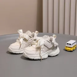 Children's Shoes 2025 New Toddler Girls Sport Shoes Pearl Soft Sole Breathable Outdoor Tennis Fashion Kids Sneakers EU21-30