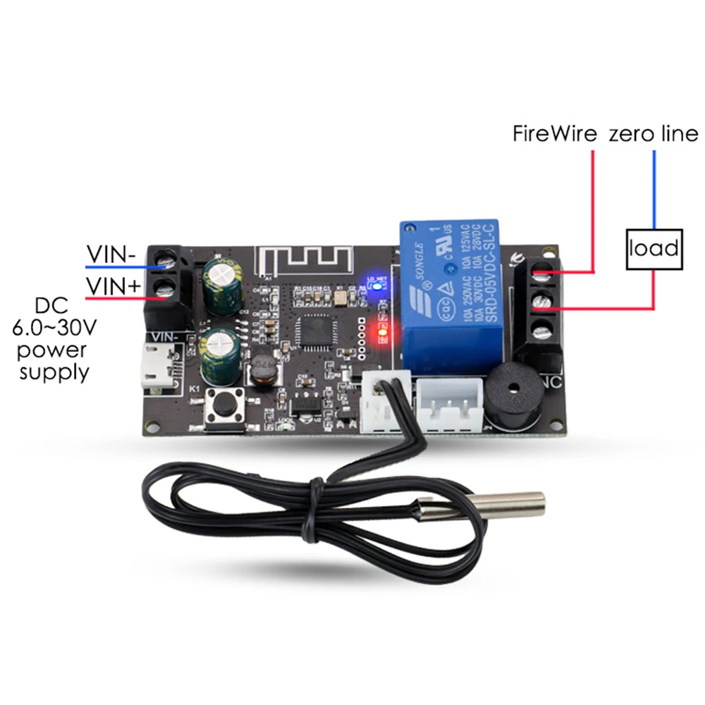 WFTX WFT1 WIFI Remote Thermostat High Precision Temperature Controller Module Cooling and Heating APP Temperature Collection