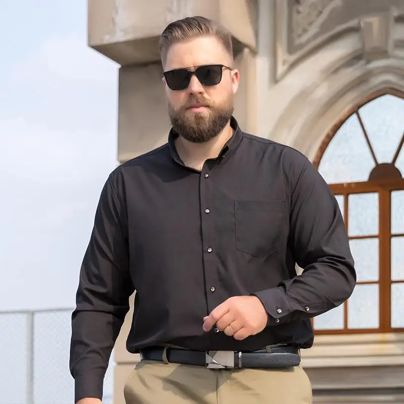 Men Plus Size Long Sleeve Shirt Formal Business Shirt Big Size 60-175 Kg