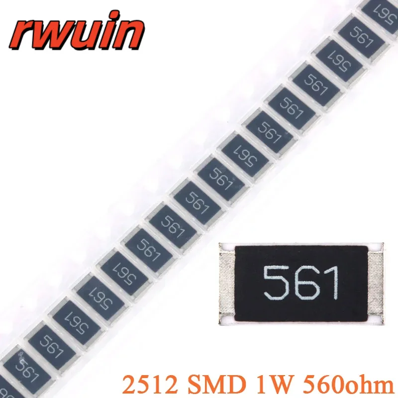 

100 шт./50 шт. 560 Ом 2512 SMD чип-резистор 1 Вт 560R 560 Ом 561 5% сопротивление