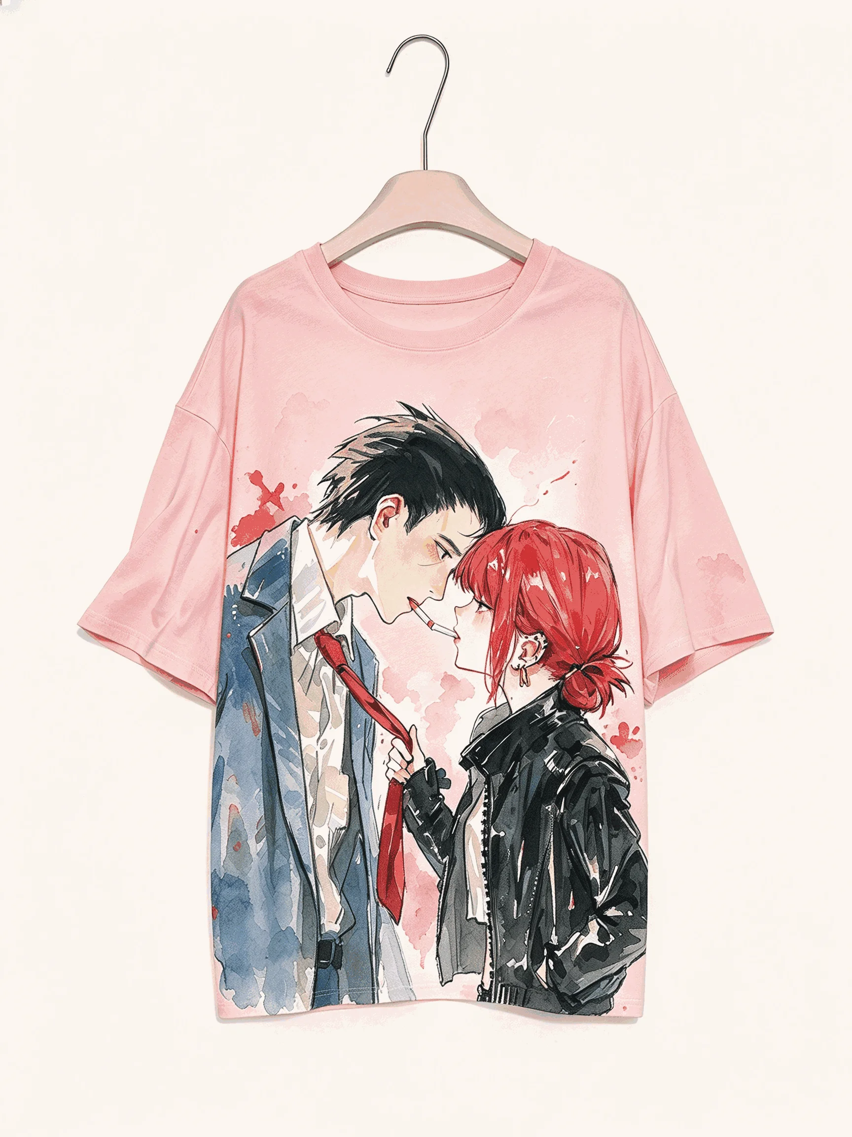 Smoking Behind the Supermarket with You Oversized Unisex Anime Lover Print T-shirts for Men Women Fashion Streetwear Trendy soft