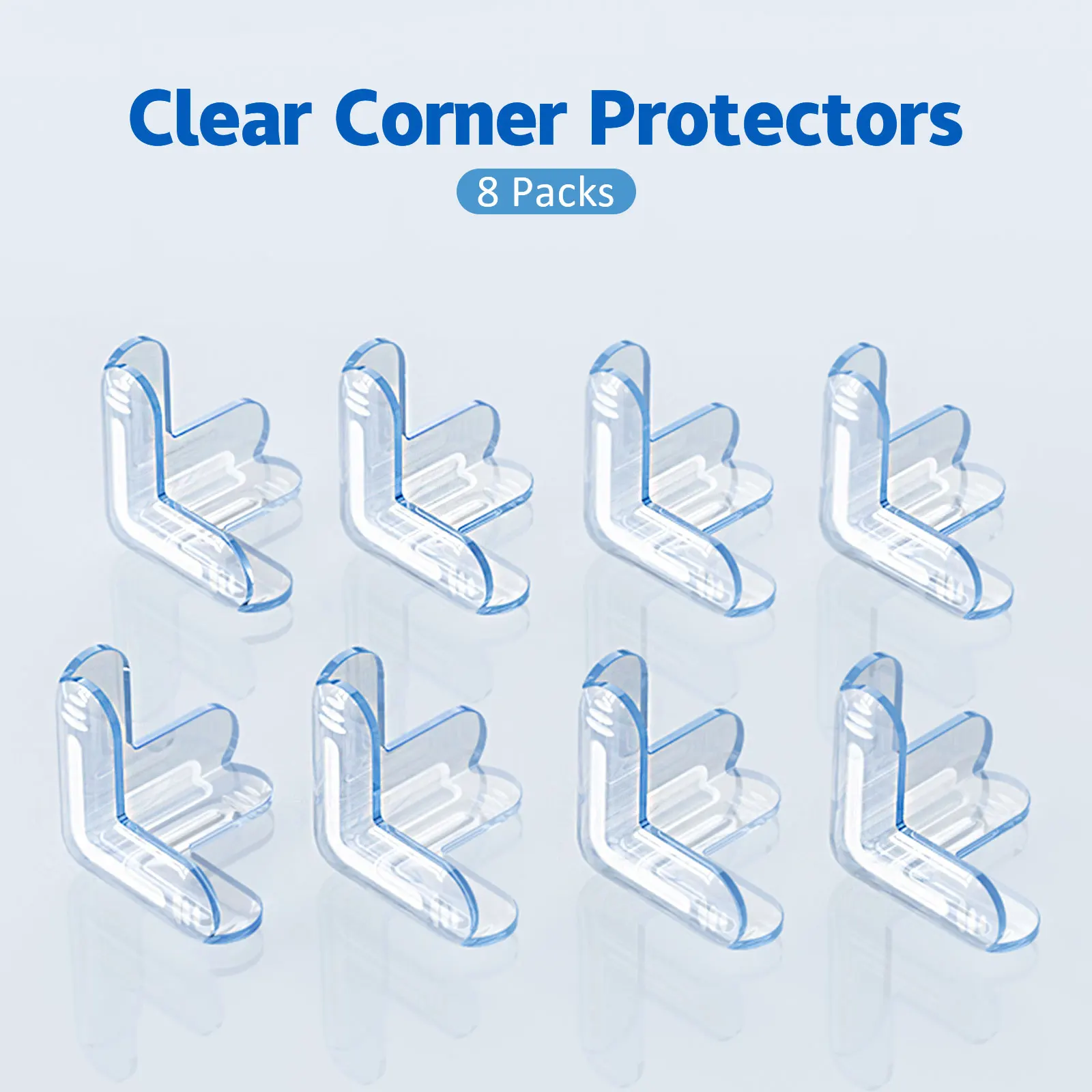 Eary 8pcs Baby Safety Bumpers Anti Collision Silicone Protector Furniture Table Corner Guards Soft Silicone Edge Safety Cushions