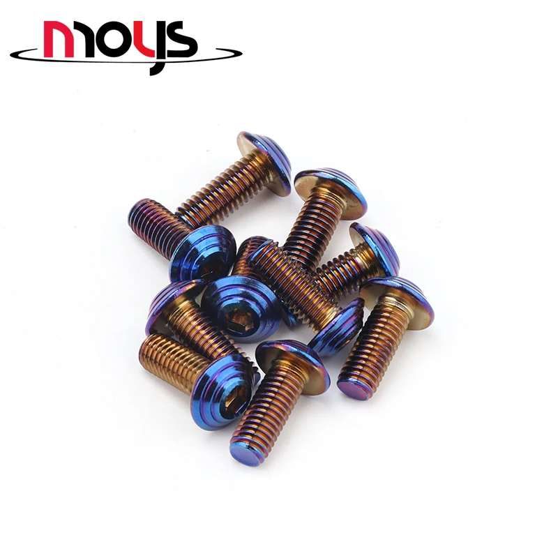 Burning titanium flange stainless steel screw inner hexagon M8X20mm burning blue motorcycle repair screw