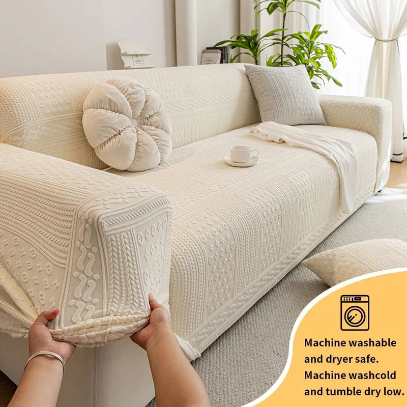 1PC-Geometric pattern elastic sofa cover, all season universal sofa cover, anti cat scratch all inclusive protective cover