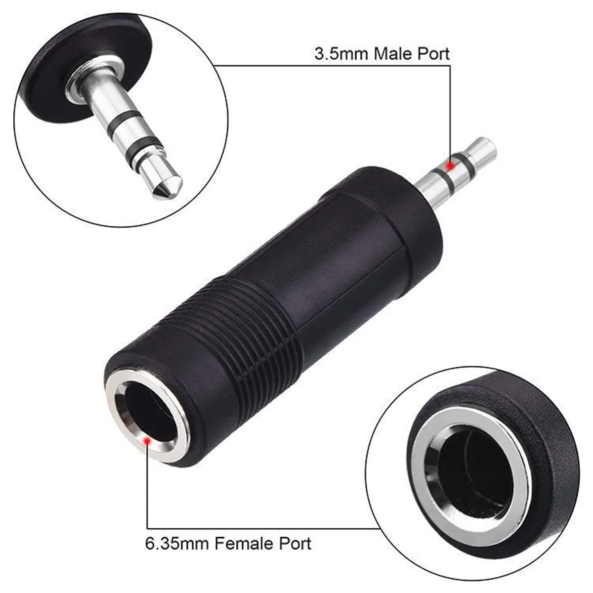 3.5mm Female To 6.35mm Male Stereo Headphone Audio Adaptor Microphone Connector For Pro Audio Applications