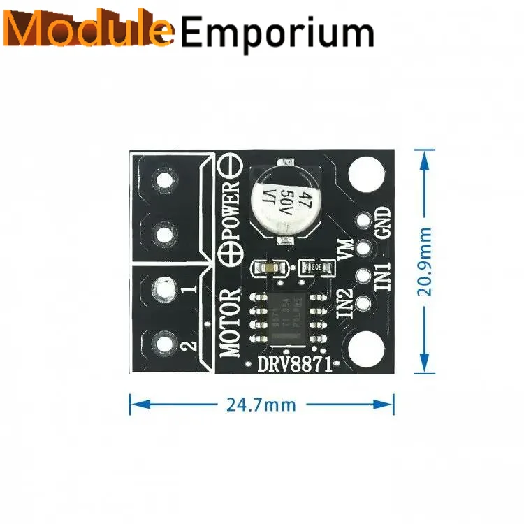 Tablero de ruptura del controlador del Motor de CC cepillado, puente H, 3.6A, sentido de corriente interno máximo, 6,5 V a 45V, DRV8871