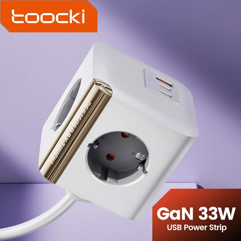 

Toocki PD Fast 33W GaN Charger USB Charger With 4000W AC Outlets Phone Charger For iPhone 14 15 16 Xiaomi 12 13 Samsung Huawei