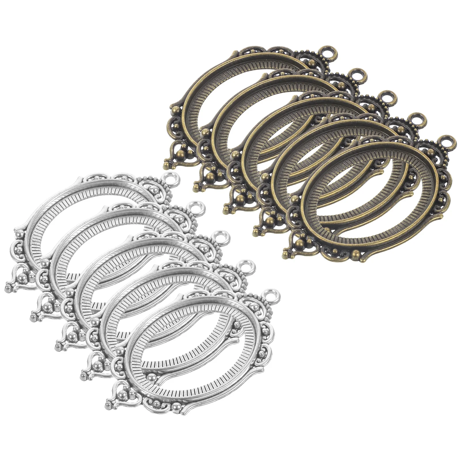 

10pcs Hollow Lace Bottom Support Bezels Jewelry Making Alloy Pendant Base Findings Charms Surface DIY Craft Supplies