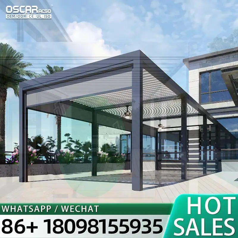 Outdoor Aluminium Hardtop Louvered Canopy Patio Garden Elegance Waterproof for Backyard Poolside Balcony pergola