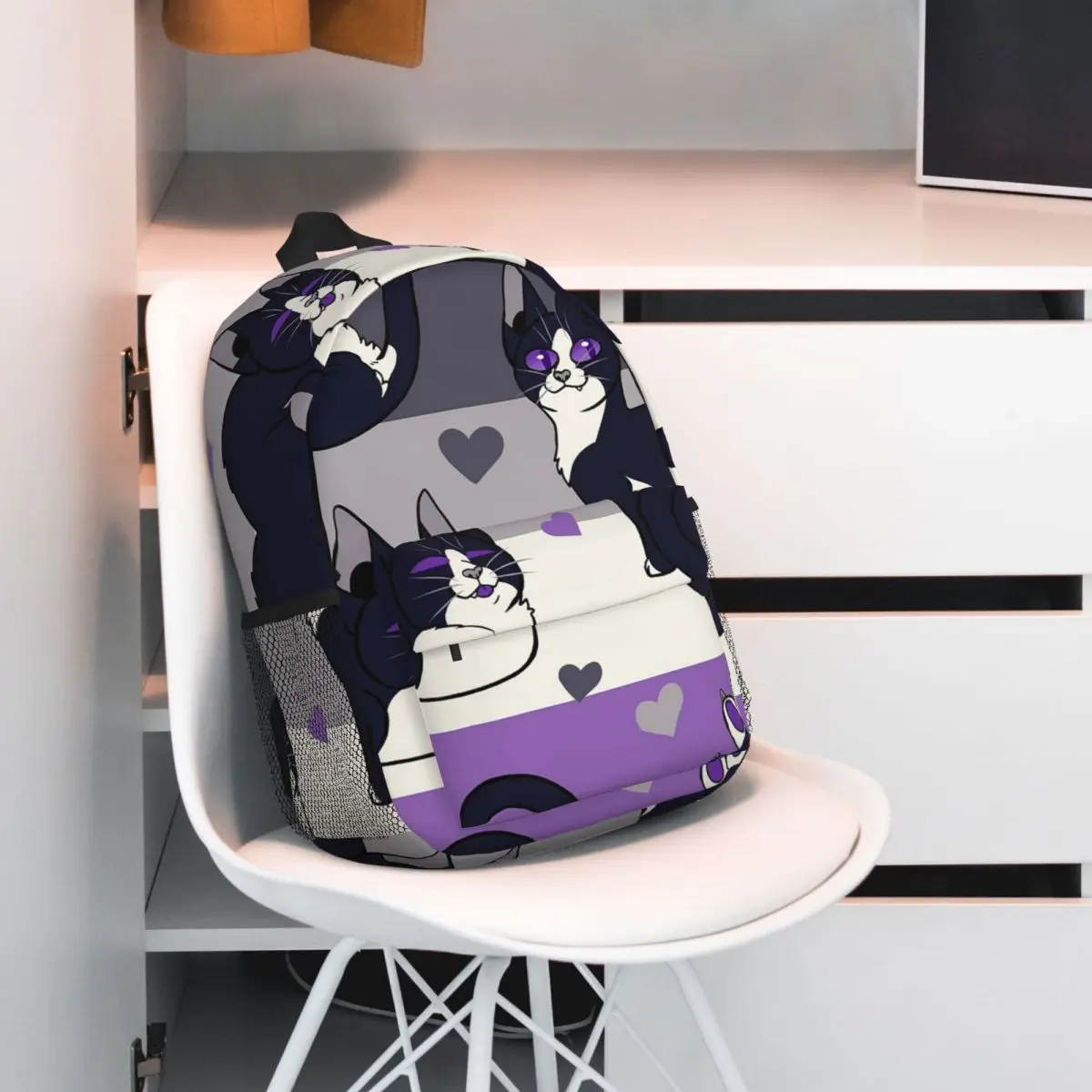 Queer Kitties-mochila Asexual para niños y niñas, mochila escolar de moda, bolso de hombro para ordenador portátil de gran capacidad