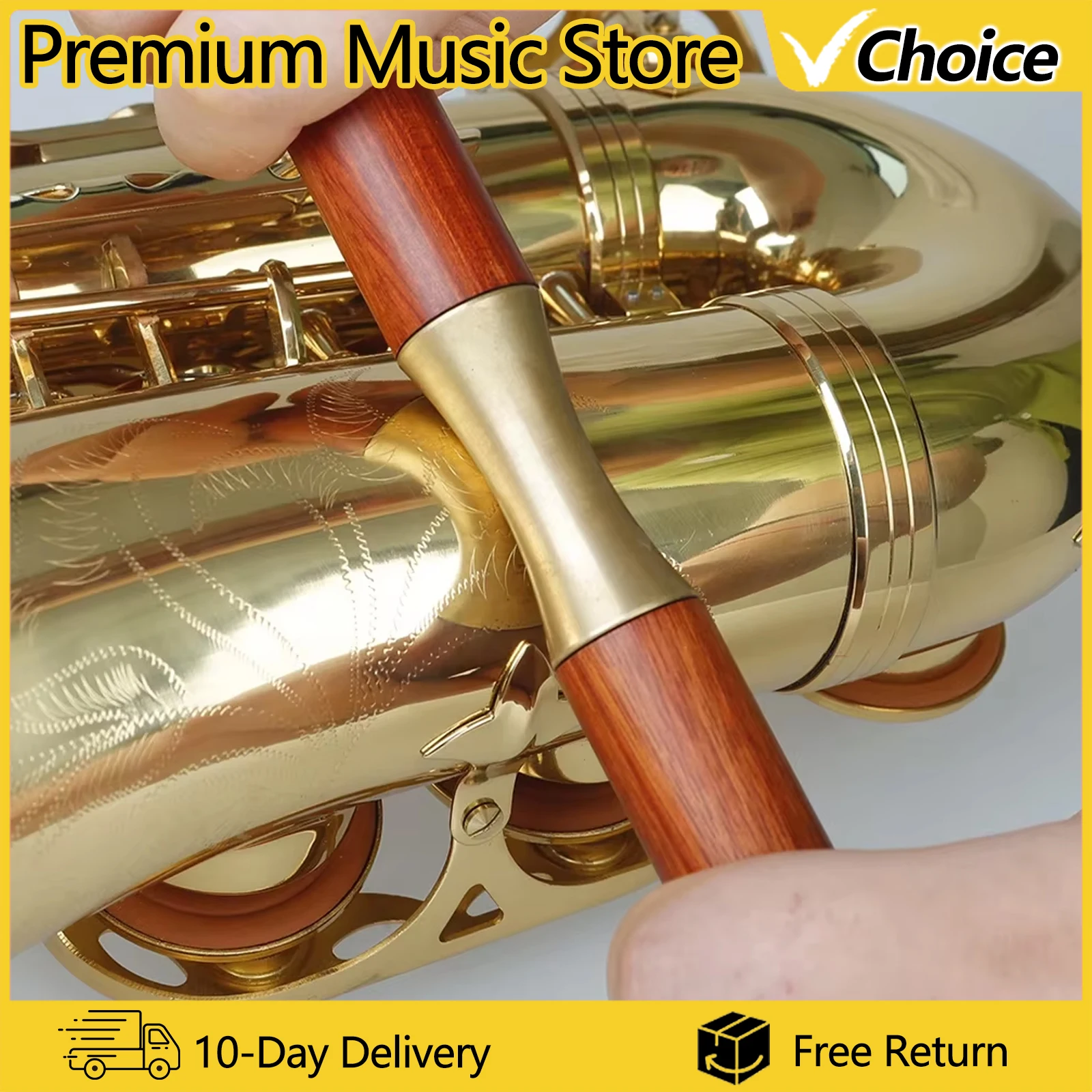 

Saxophone Wooden Handle Pressure Roller Brass Wind Instrument Accessories for Trumpet Trombone Sax Sheet Metal Repair Tools