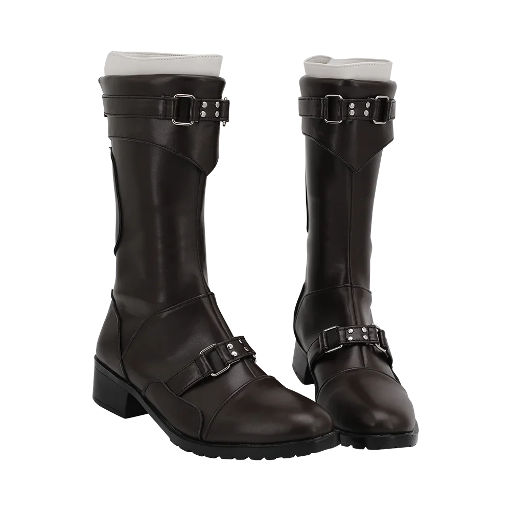Final Fantasy 7 Remake Leslie Kyle Cosplay Boots Brown Shoes Custom Made (4)