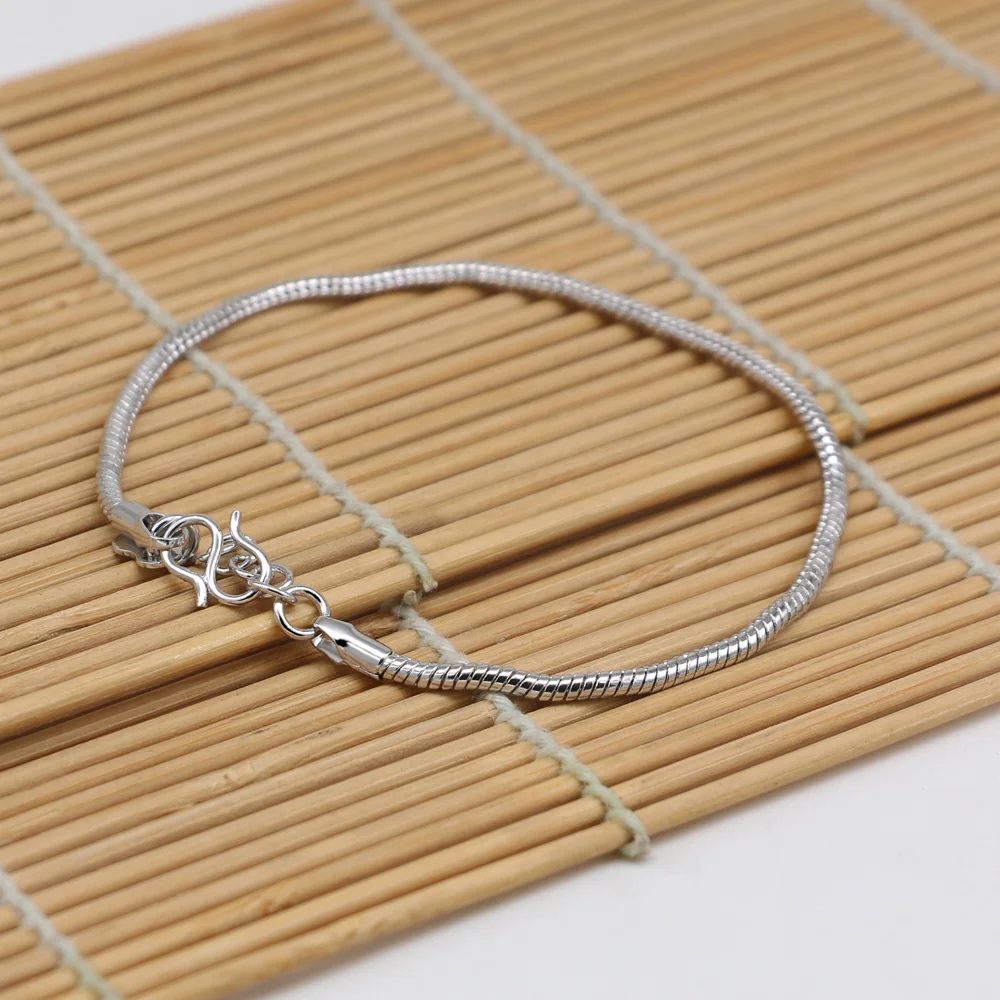 

New Fashion Width 2.5mm Snake Bone Chain Bracelet For Men Women Two Kinds 925 Sterling Silver Snake Chain Men Bracelet Gift