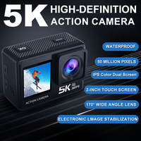 5K 4K60FPS Action Camera Dual IPS Touch LCD EIS 170° DVR 30M Waterproof 5X Zoom Sport Camera With Wireless Mic&Remote Control